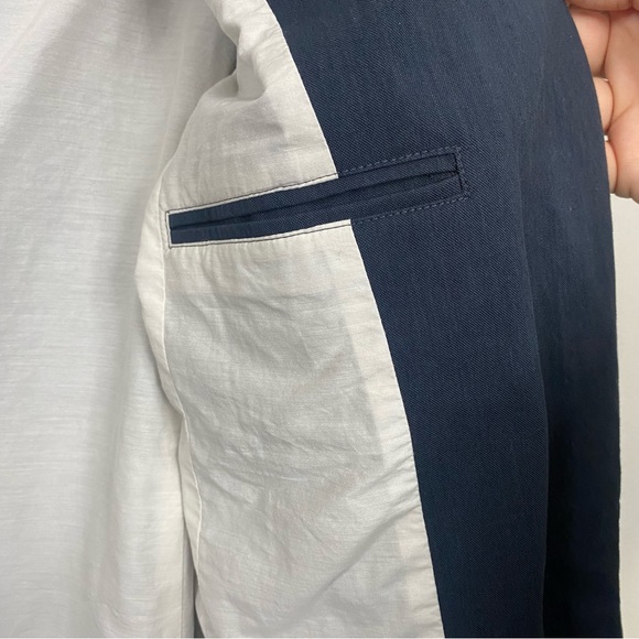 Hope by Ringstrand Söderberg Longline Cotton Blazer Trench Fine Coat Navy Medium - Picture 11 of 13